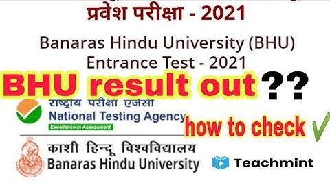 Bhu entrance result 2021|bhu result 2021| bhu cut off| bhu result bhu cut off marks 2021|‎#teachmint