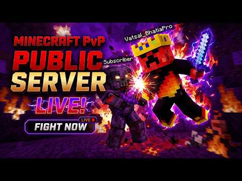Minecraft PVP LIVE 🔴 Public Server | Join Now + PVP With Subscribers | #shorts #minecraft #trending