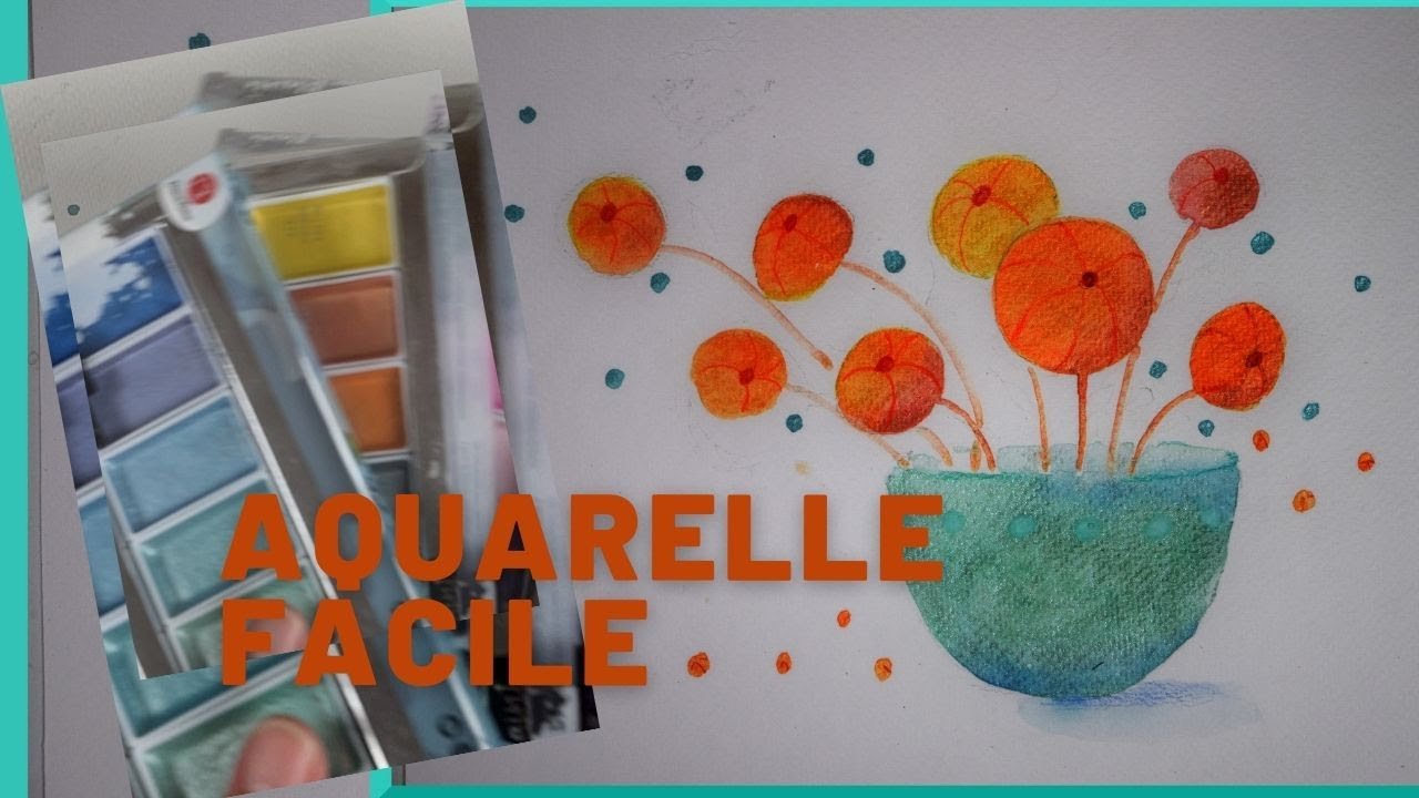 TUTO POUR UNE AQUARELLE TRES FACILE AVEC LES AQUARELLES METALLISEES