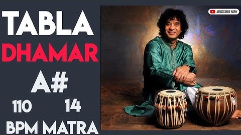 Dhamar Tabla Loop For Riyaz | A# Scale| 110 Bpm|14 Matra | #muzzico