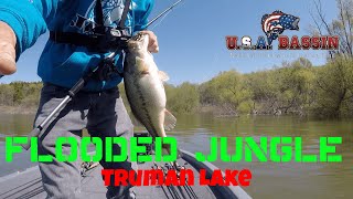 Fishing the Flooded Jungle in the USA Bassin Team Trail Event on Truman Lake Vlog 5-08-2022