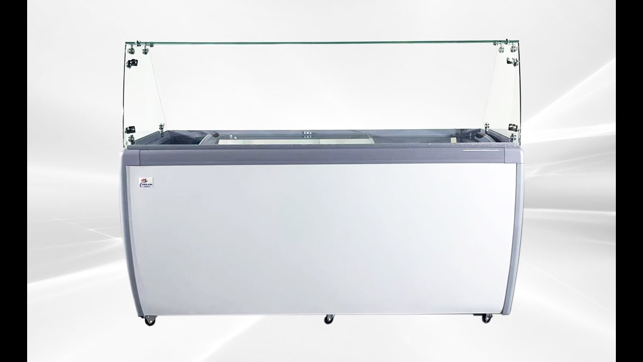 NSF Commercial 71-inch vertical freezer cabinet with glass cover