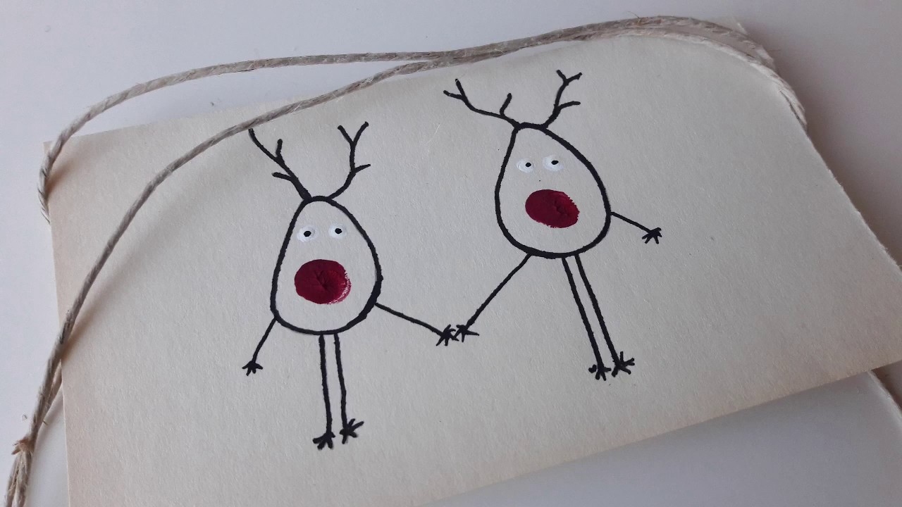 finger print Christmas card - YouTube