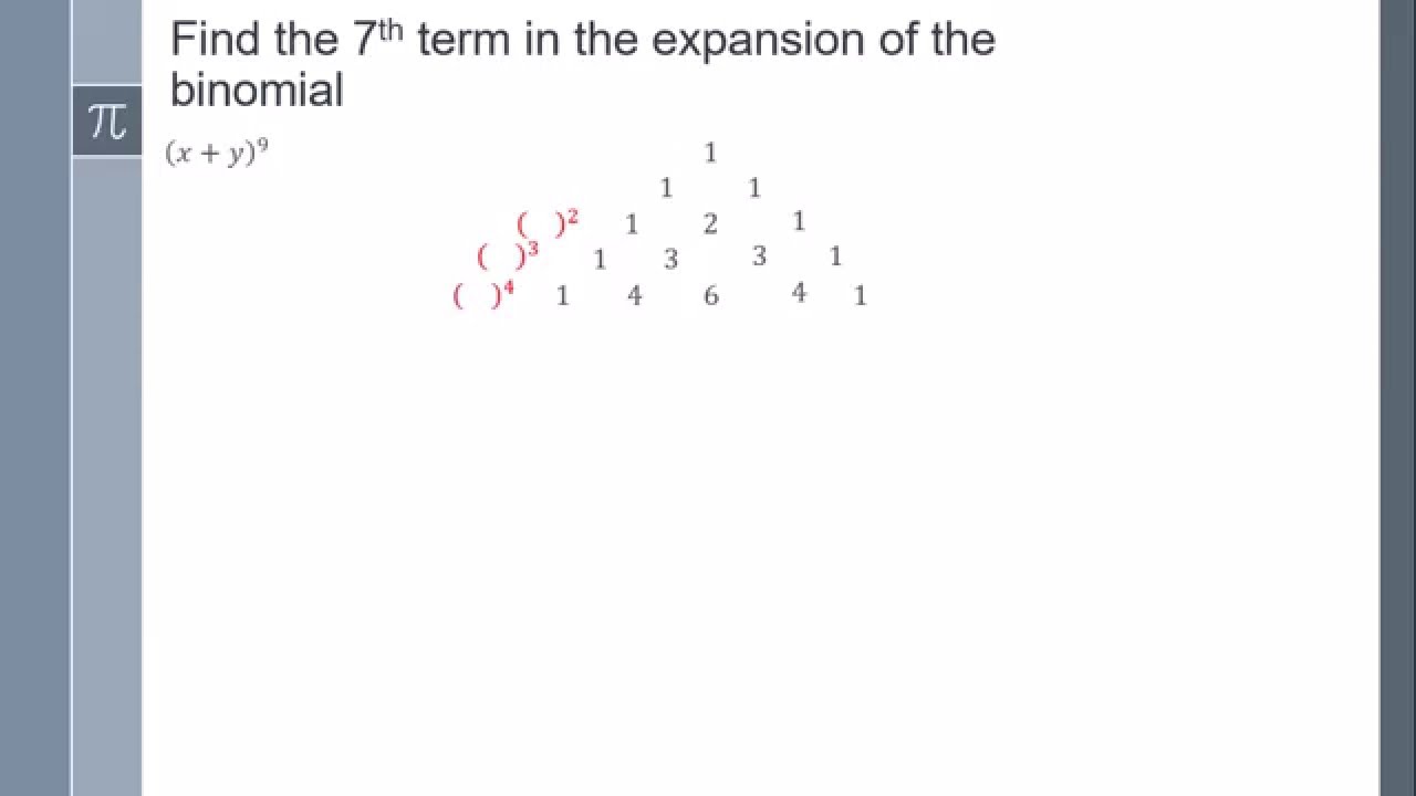 Find The 7th Term In The Expansion Of The Binomial Youtube Find The 7th Term In The Expansion Of The Binomial Youtube