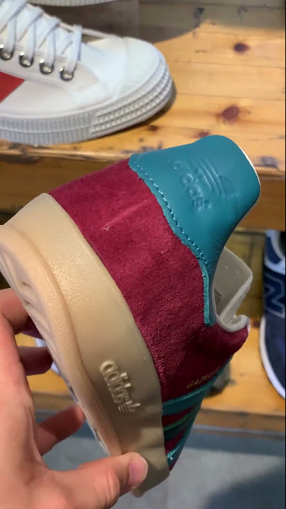 claret blue adidas trainers