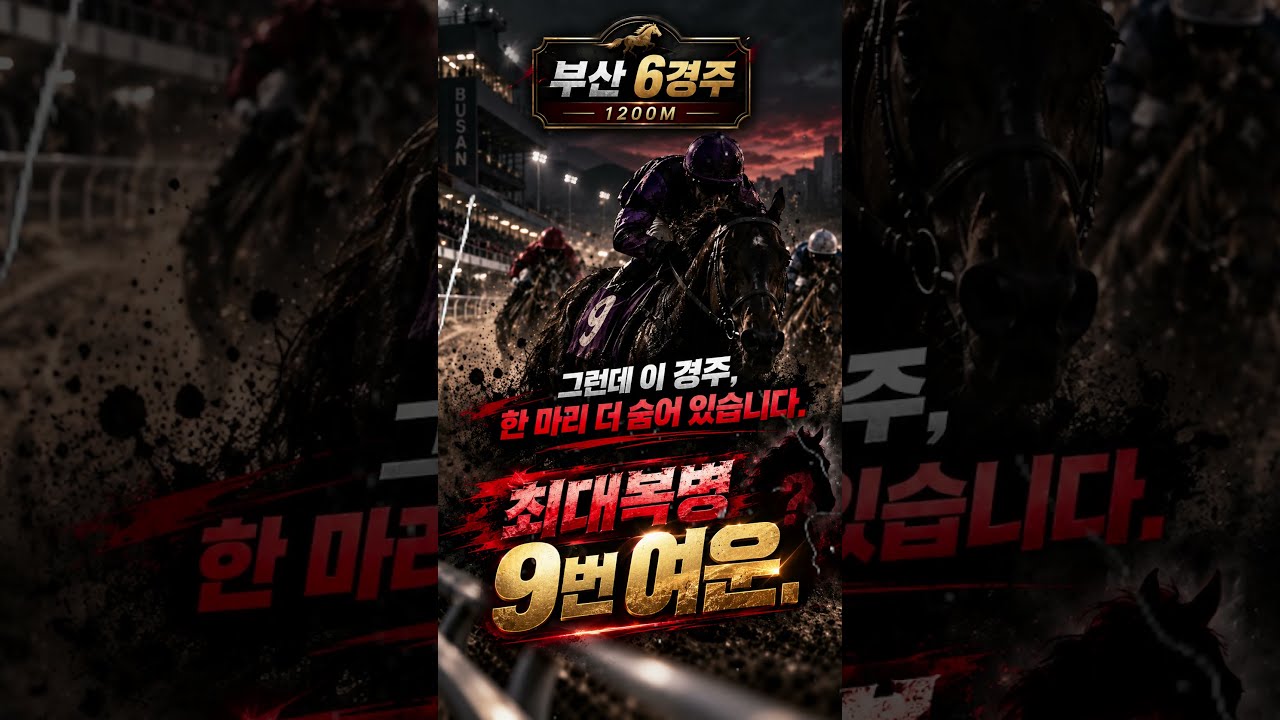 9.18(금) 부산 6R｜메인3두!! 최대복병 1두!!