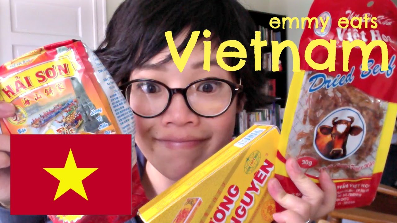 Emmy Eats Vietnam tasting Vietnamese snacks & sweets YouTube