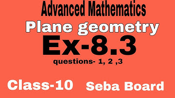 #Advanced_mathematics plane geometry,Exercise-8.3 ,question-1,2,3,class-10,English medium,seba board