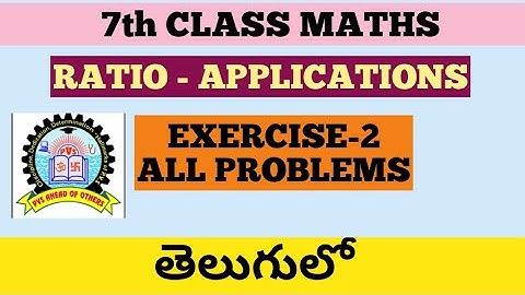 7th Class Maths Ratio Applications Exercise 2 in Telugu