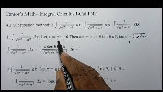 Integral Calculus I - G4  Video 14 - Substitution  method 4 # substitution method