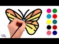 How to a draw a Cute Butterfly? Drawing and coloring a Butterfly | Kids Educational Videos