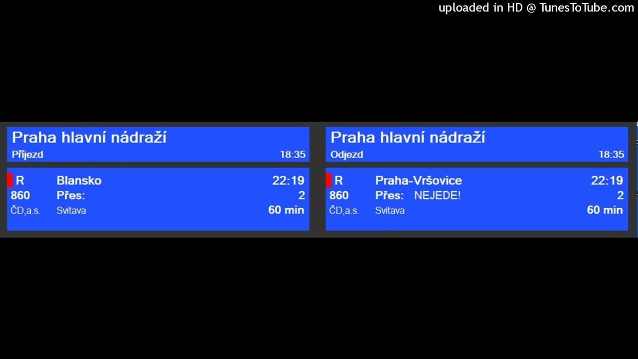 INISS - R 860 Svitava + Doplňkové hlášení + Upozornění pro cestující [Praha hlavní nádraží]