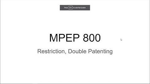 MPEP 800 Review