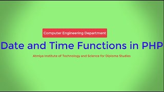Date and Time Functions in PHP with Bhumika Zalavadia
