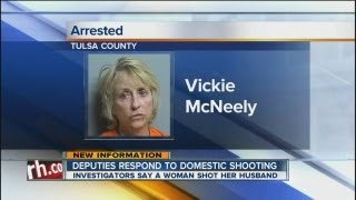 Deputies arrested a woman who says she shot her husband