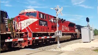 Indiana Railroad SD90MAC Train  Chased By 5 Engine CSX   Train