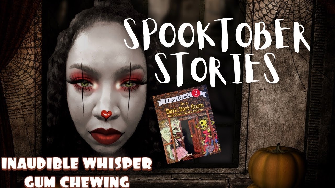 ASMR | Inaudible Tingly Whisper | Reading Scary Stories 🎃 (Slight Gum Chewing)