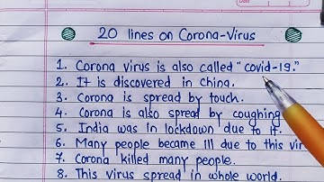 10 lines on coronavirus in english || essay on corona