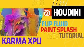 Learn How to Flip Fluid Paint Splashes in Houdini in this KARMA XPU render tutorial, file included!