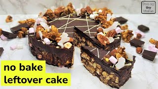 チョコレートビスケットケーキ|ベーキングなし|ランダムなパントリーの残りを使い切る#frommytinykitchen