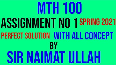 MTH100 assignment no 1 solution 2021|MTH 100|assignment 1|solution|complexes|number|matrix|inverse.