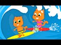 고양이 가족 한국어 - 서핑 - 어린이를 위한 만화