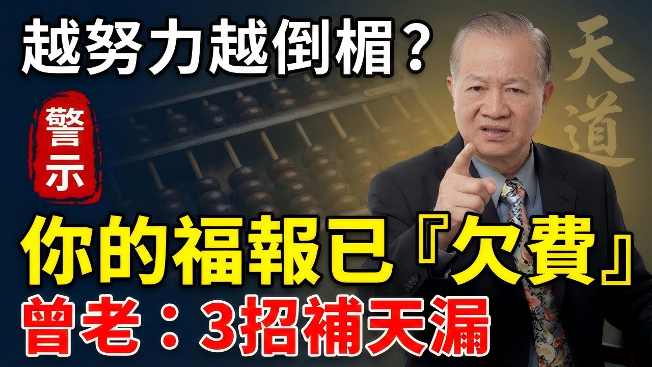 【天道警示】為何越努力越倒楣？曾仕強點破「宇宙帳戶」的驚人秘密：這3個無心之過，正在悄悄透支你下半輩子的福報！#曾仕強 #易經 #中國式管理 #因果 #福報 #天道 #人性 #命運 #智慧 #改命