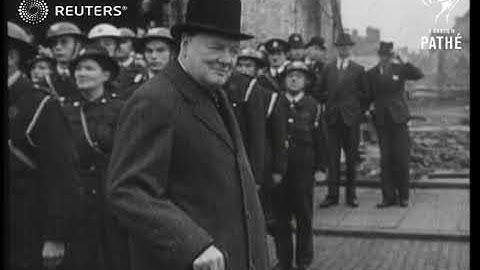 De heer Churchill bezoekt Coventry en ontmoet piloten en fabrieksarbeiders (1941)
