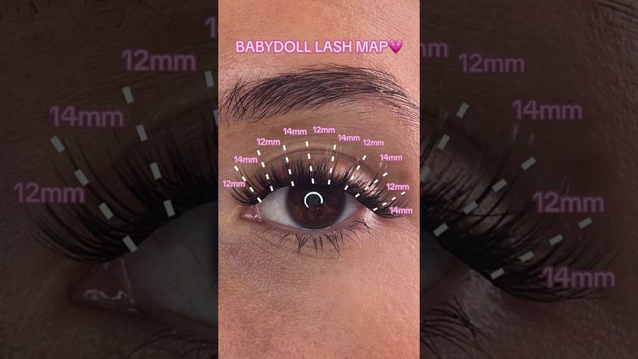 Babydoll lash map💗  Orla 14mm and Rilee 12mm 