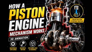 How a Piston Engine Mechanism Works | 3D Animation