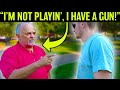 Christian threatens to shoot the street preacher