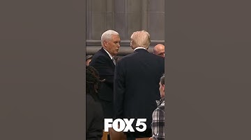 Thumbnail of Mike Pence and Donald Trump shake hands at Jimmy Carter's funeral