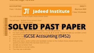 0452/11/m/j/22 | IGCSE Accounting Solved Past Papers | MCQs | 2022 screenshot 1