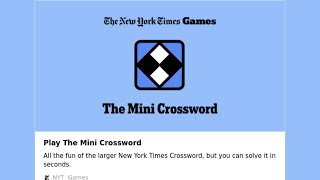 NYT The Mini Crossword 6 April 2024