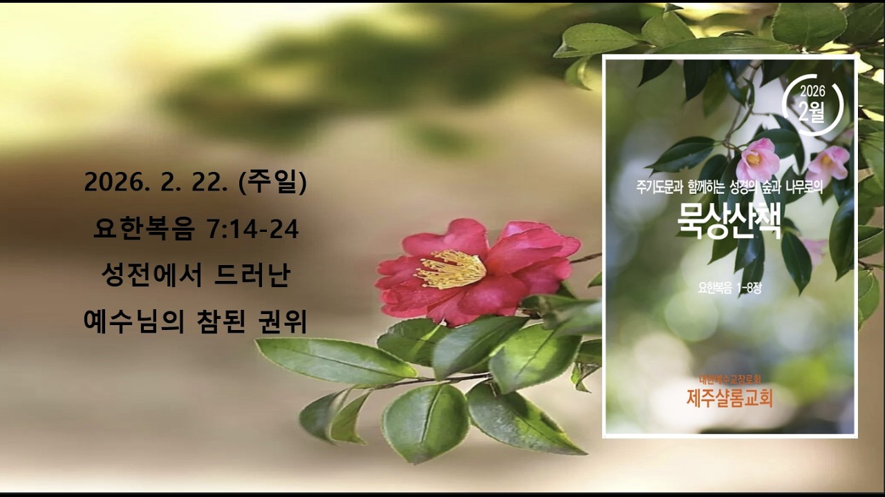 2026.02.22.(주일) 요한복음 7:14-24  묵상산책