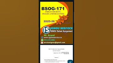 BSOG-171 Solved Assignment English Medium 2025-26 #ignou #ignousolvedassignment #ignouassignment