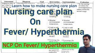 Nursing care plan on fever//Nursing care plan on hyperthermia  @anandsnursingfiles