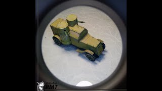 Броневик Остин из бумаги и картона. Паперкрафт  броневик Austin 1 series "Адскiй". Papercraft.