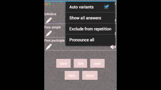 verbos irregulares. English irregular verbs. Spanish translation. App IrregularVerbsDragunkin. screenshot 1