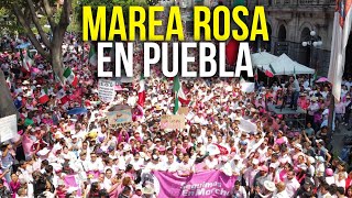 Puebla se cubre de rosa, se llevó a cabo la marcha para la Defensa de la República