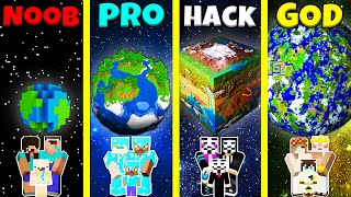 Minecraft Battle: NOOB vs PRO vs HACKER vs GOD: INSIDE EARTH BASE HOUSE BUILD CHALLENGE / Animation