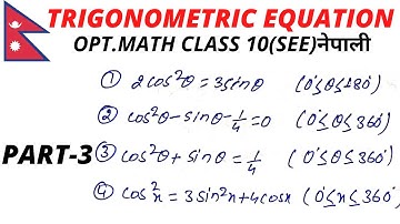 trigonometry equation/part 3/long question/trigonometry/optional math/class 10/see/nepal/nepali