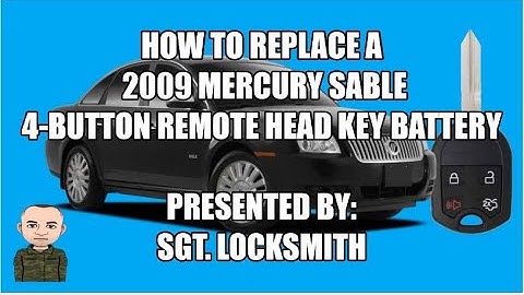 How to replace a 2009 Mercury Sable 4 Button Remote Head Key Battery
