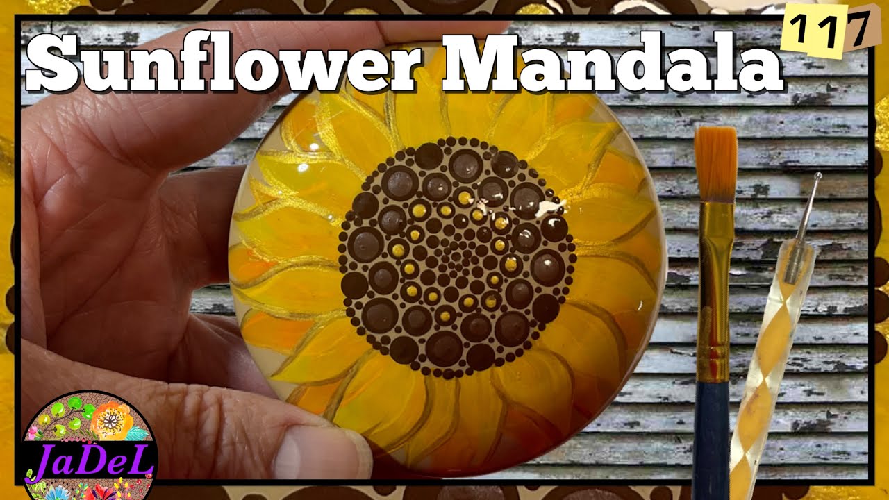 Sunflower Mandala Art for Beginners | One Stroke Petals