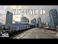 Vancouver, British Columbia Driving Tour Sunset 4K || Gastown, Canada Place, Marine Building