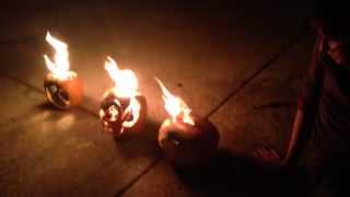 Awesome Flaming Jack-o'-Lanterns!
