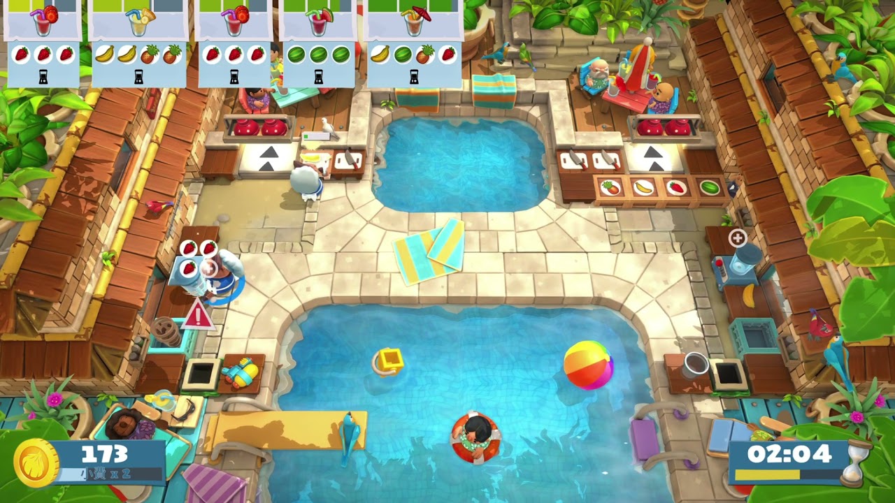 Overcooked! 2 | Surf 'n' Turf | Level 1-4 | 1 player (solo) | 4 stars