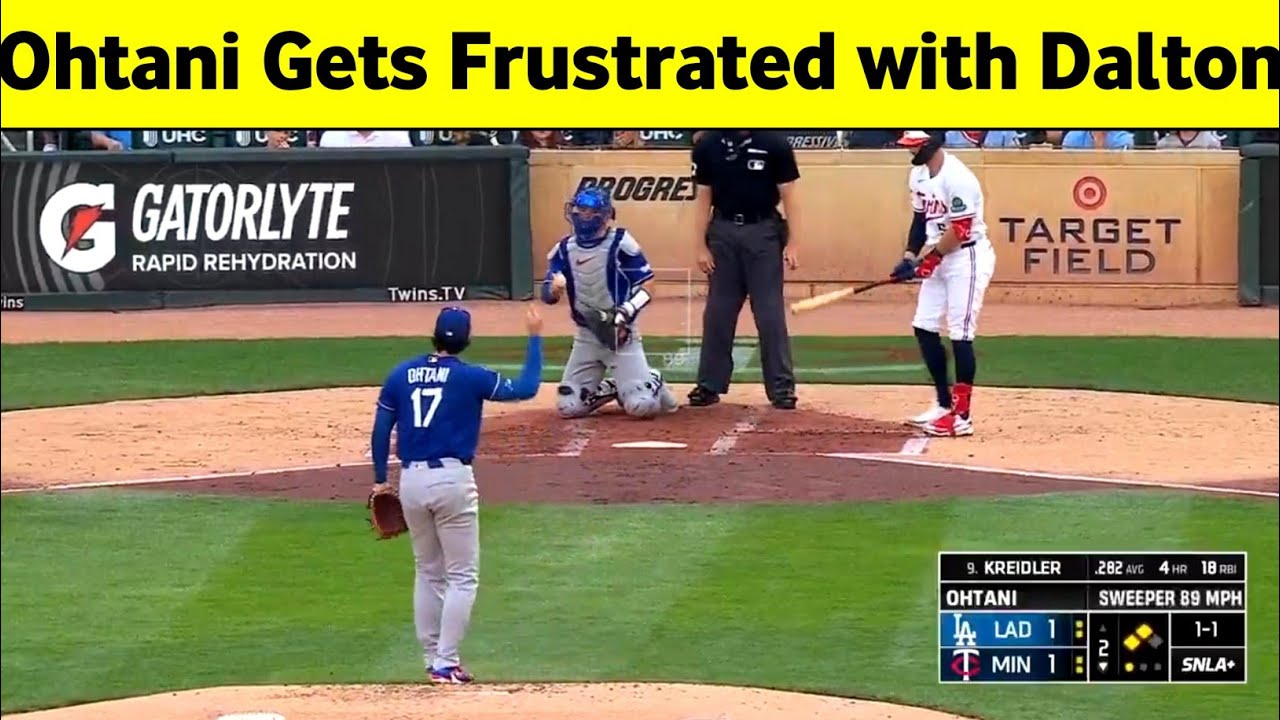 Shohei Ohtani Gets Frustrated with Dalton Rushing During Dogers vs