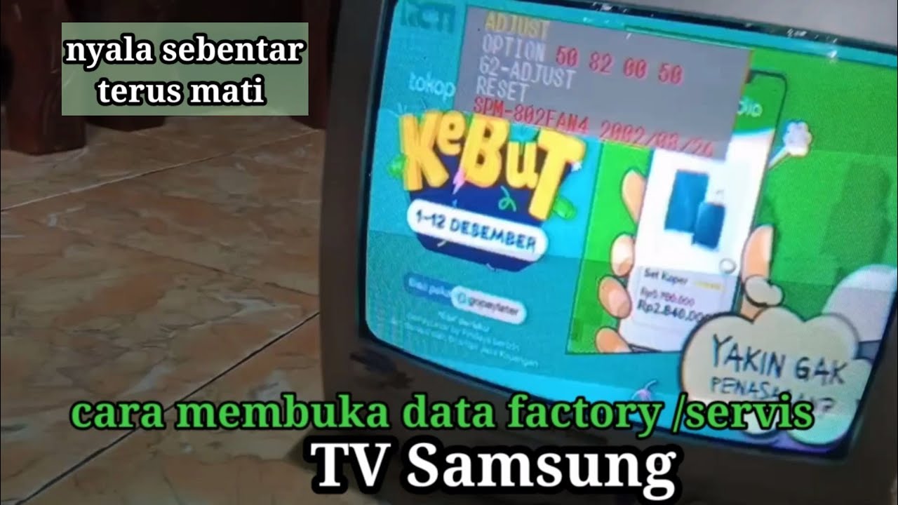 membuka Data servis/ faktori tv Samsung... tv nyala beberapa saat