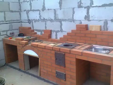 www.kaminochag.ru 8(495)973-51-55 Барбекю с плитой под казан и мойкой в беседке.